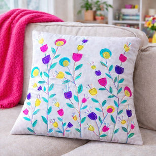 Workshop | Creative Craft Show and The Stitching Show: Exeter - Autumn 2026 | FABULOUS FREE MOTION & RAW EDGE APPLIQUE: FLORAL CUSHION with Kerrie Padmore - Saturday 26th September 2026 - 10.30am