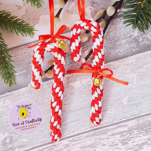 Workshop | The Creative Craft Show/Sewing For Pleasure Winter/Simply Christmas/Birmingham /Autumn/2026 | MACRAME CANDY CANE WORKSHOP with Abie Arnold, Hive of Craftivity - Saturday 7th November 11.30am
