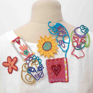 Workshop | Creative Craft and The Stitching Show: Farnborough - Autumn 2026 | SEW & CRAFT A FUN FREE-MACHINE-EMBROIDERED BROOCH With SarahB - Friday 11th September 2026 - 2.15pm