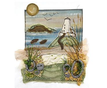 Workshop | Creative Craft and The Stitching Show: Farnborough - Autumn 2025 | LIGHTHOUSE SEASCAPE FABRIC COLLAGE with Yvonne Pratt - Saturday 6th September 2025 - 12.15pm